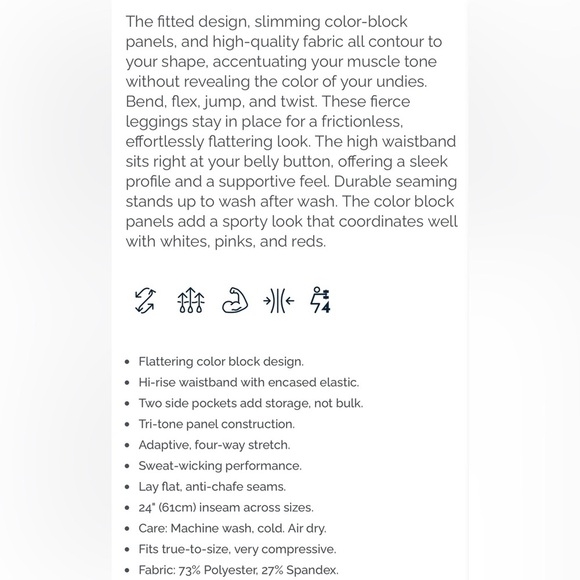 Zyia active scarlet curves pocket light n tight 7/8 24” ( 16-18) NWT - Picture 9 of 9